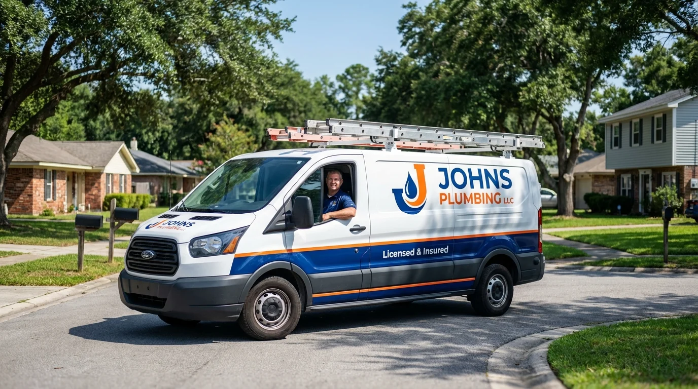 Johns Plumbing LLC service van in Trussville, AL