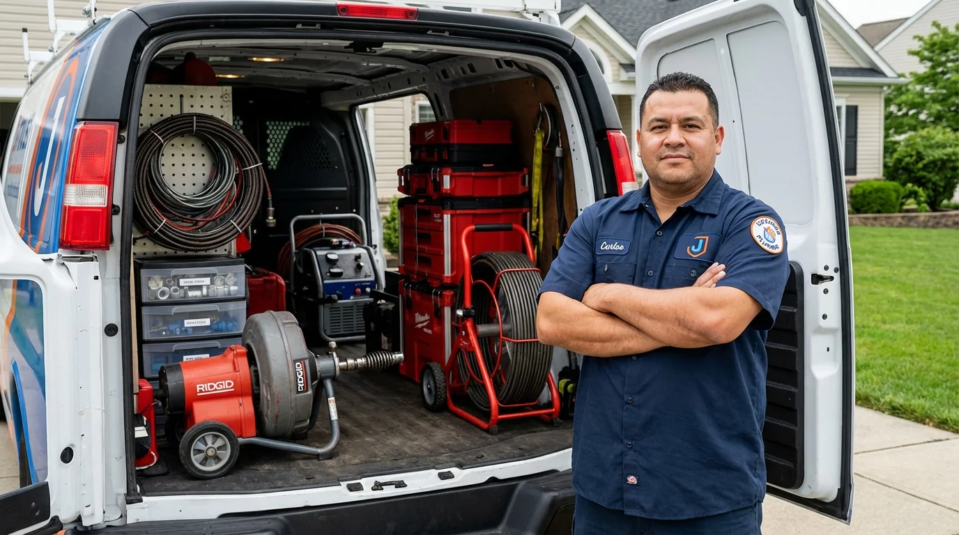 Professional drain cleaning equipment and Johns Plumbing LLC plumber in Trussville